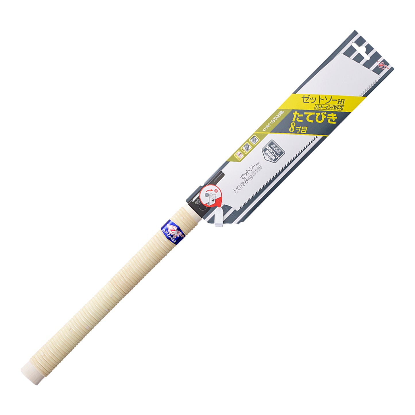 The Zetsaw Rip H-250 Anahiki-nokogiri Japanese Saw. Shown in retail packaging and on a white background.