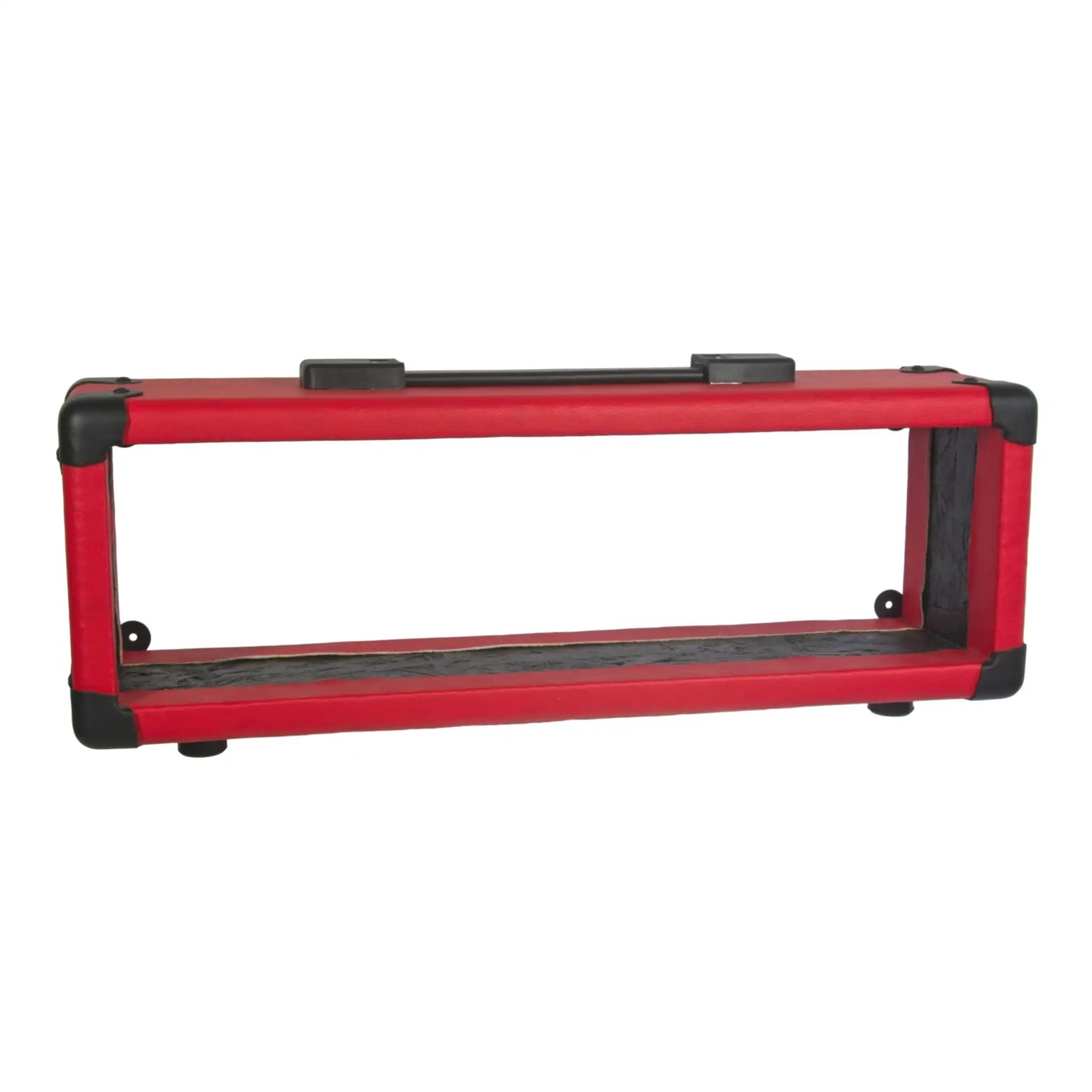 The front view of an "Amp Head" shelf, wrapped in red PVC vinyl, shown on a white background.