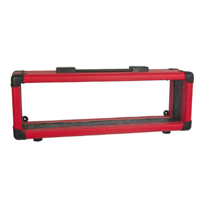 The front view of an "Amp Head" shelf, wrapped in red PVC vinyl, shown on a white background.