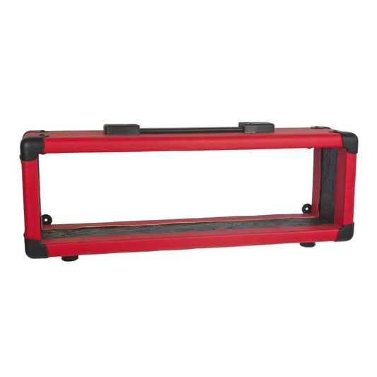 The front view of an "Amp Head" shelf, wrapped in red PVC vinyl, shown on a white background.