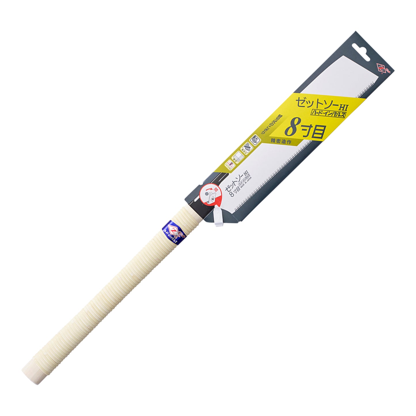 The Zetsaw Cross H-250 Anahiki-nokogiri Japanese Saw. Shown in retail packaging and on a white background.