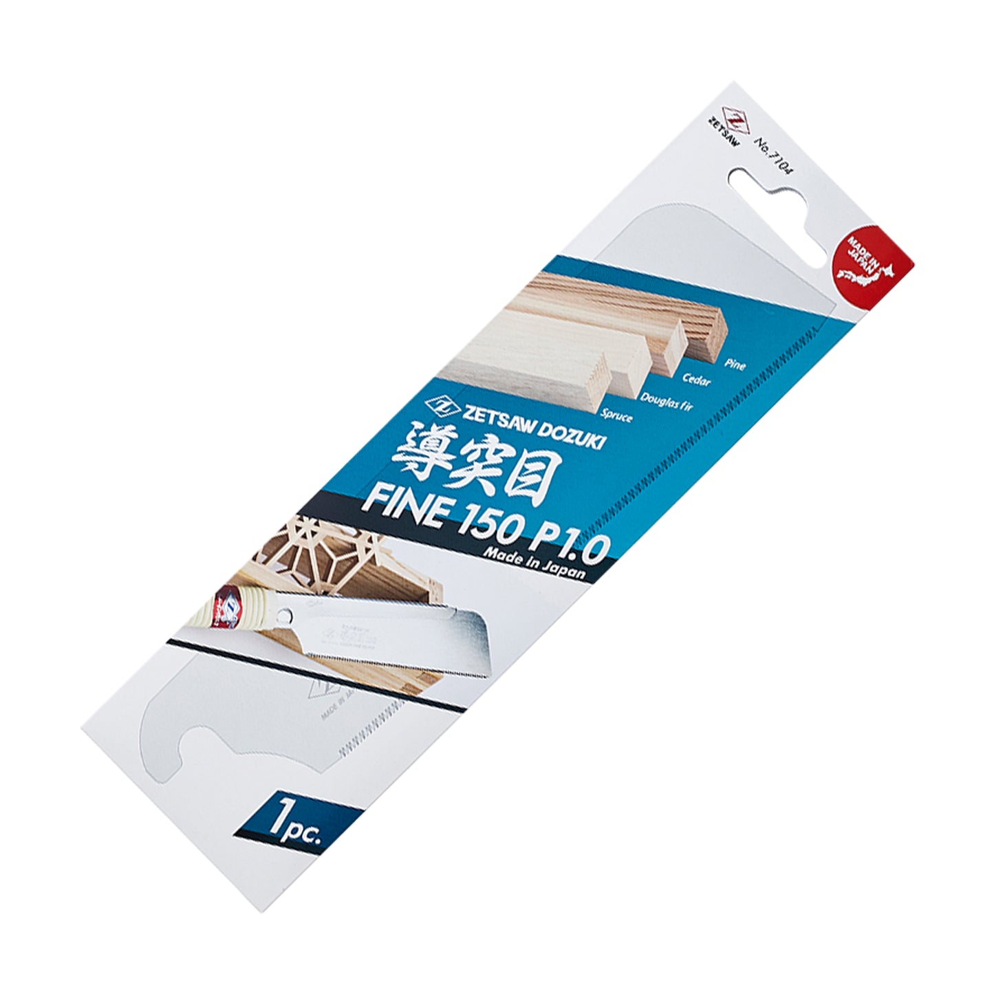 Replacement blades for the Zetsaw Fine 150 Dozuki-nokogiri Japanese Saws. Shown in retail packaging and on a white background.