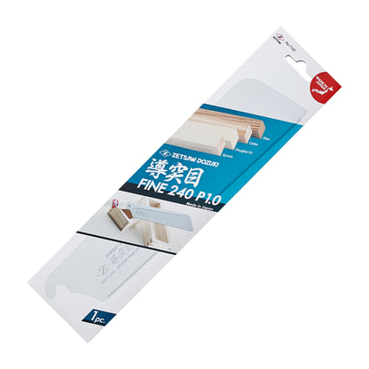 Replacement blades for the Zetsaw Fine 240 Dozuki-nokogiri Japanese Saws. Shown in retail packaging and on a white background.