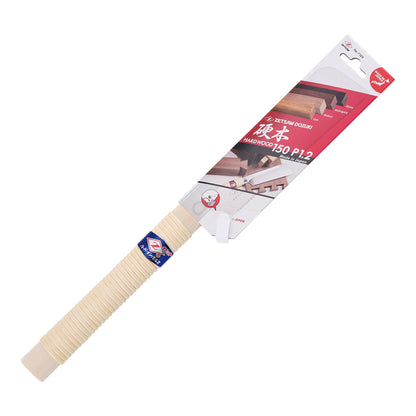The Zetsaw Hardwood 150 Dozuki-nokogiri Japanese Saw. Shown with a rattan-wrapped wooden handle, in retail packaging and on a white background.