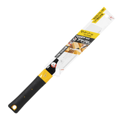 The Zetsaw Handy160 Flush kugihiki-nokogiri Japanese saw. Shown in retail packaging, on a white background.