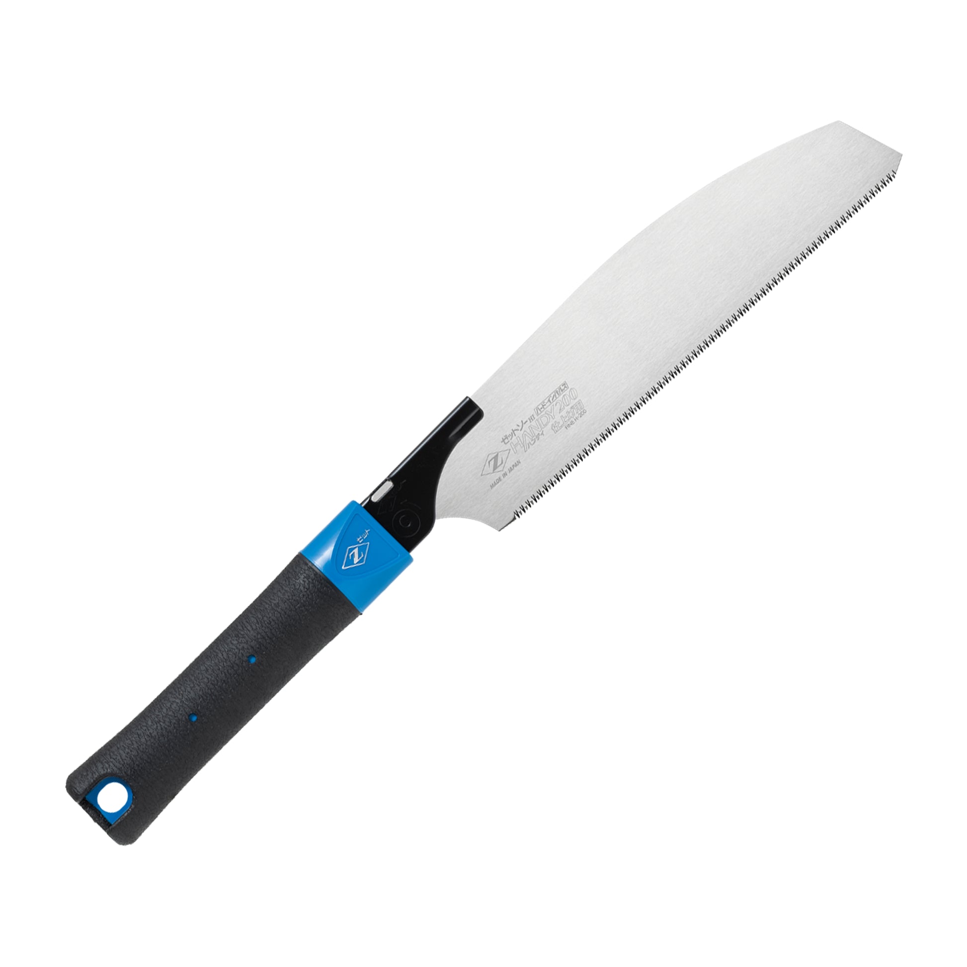 The Zetsaw Handy200 Fine Anahiki-nokogiri Folding Japanese Saw. Shown in on a white background.