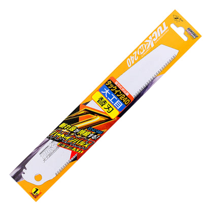Replacement blades for the Zetsaw TUCK-IN 240 Daikume Japanese Saws. Shown in retail packaging and on a white background.